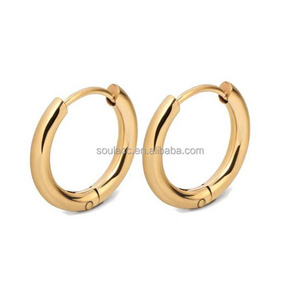 High Guality 2.5 mm 18k Gold Plated Stainless Steel Earring Hoop for DIY Jewelry