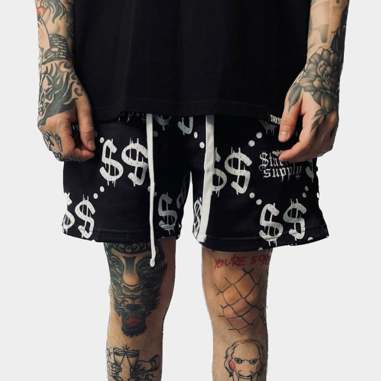 Double Layer Sublimation Plain 100% Polyester Street Wear Sets Sports Short Inseam Gym Blank Basketball Custom Mesh Men'S Shorts