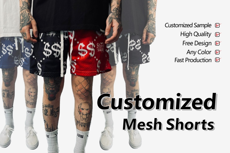 Double Layer Sublimation Plain 100% Polyester Street Wear Sets Sports Short Inseam Gym Blank Basketball Custom Mesh Men'S Shorts