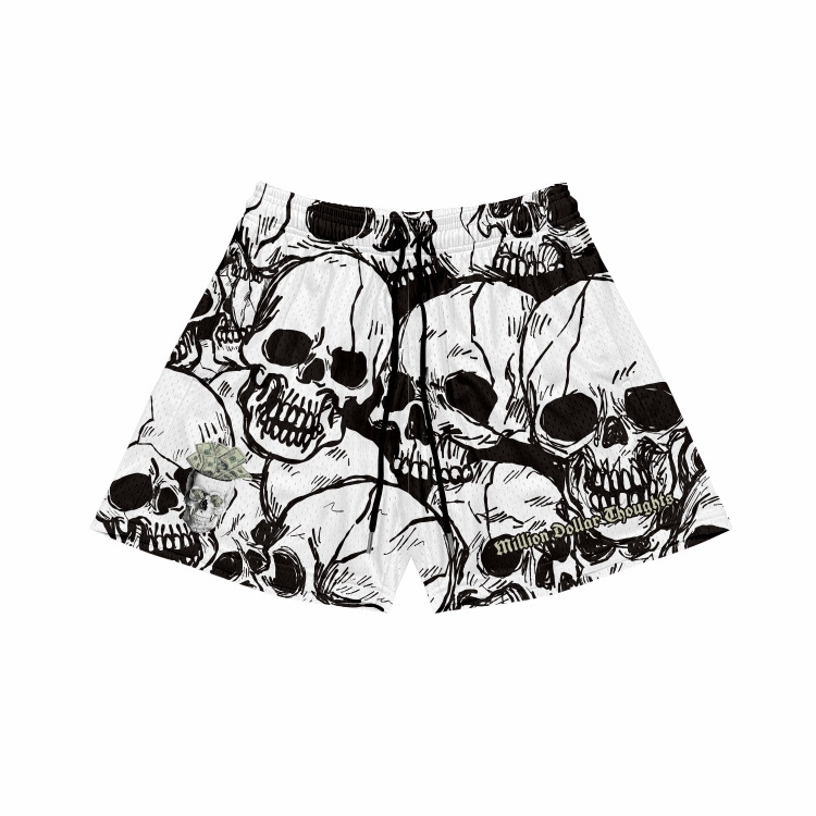 Custom high street style 6 inch inseam printing mesh shorts with zipper pockets breathable bandana mesh shorts pakistan