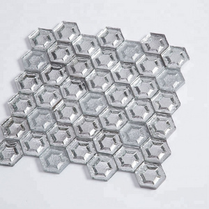 Glossy Shining Silver Hexagon Mosaic Tile Glass Mosaic for Floor Decoration