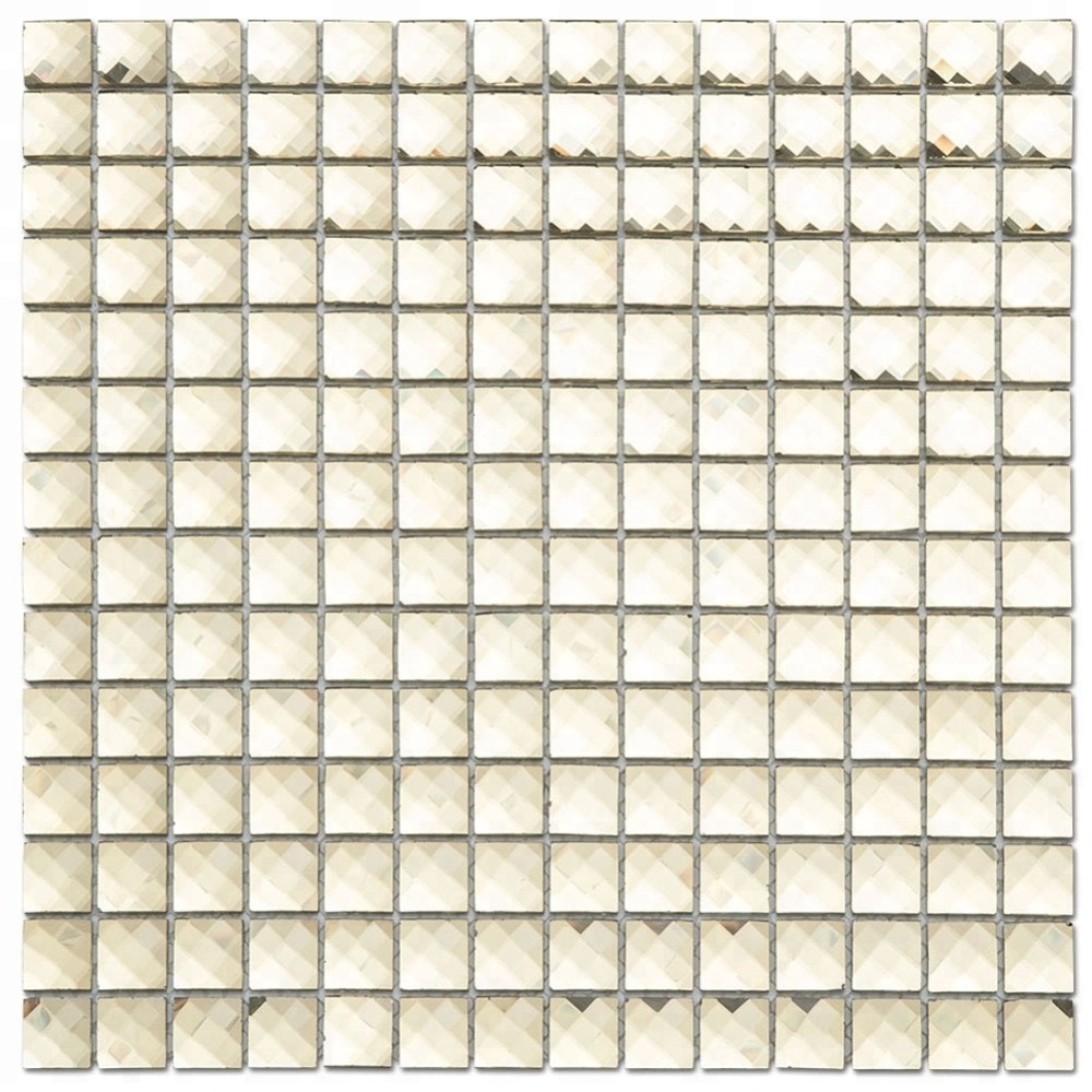 13 Faces Diamond Mirror Square Gold Color Glass Mosaic Tile for Wall