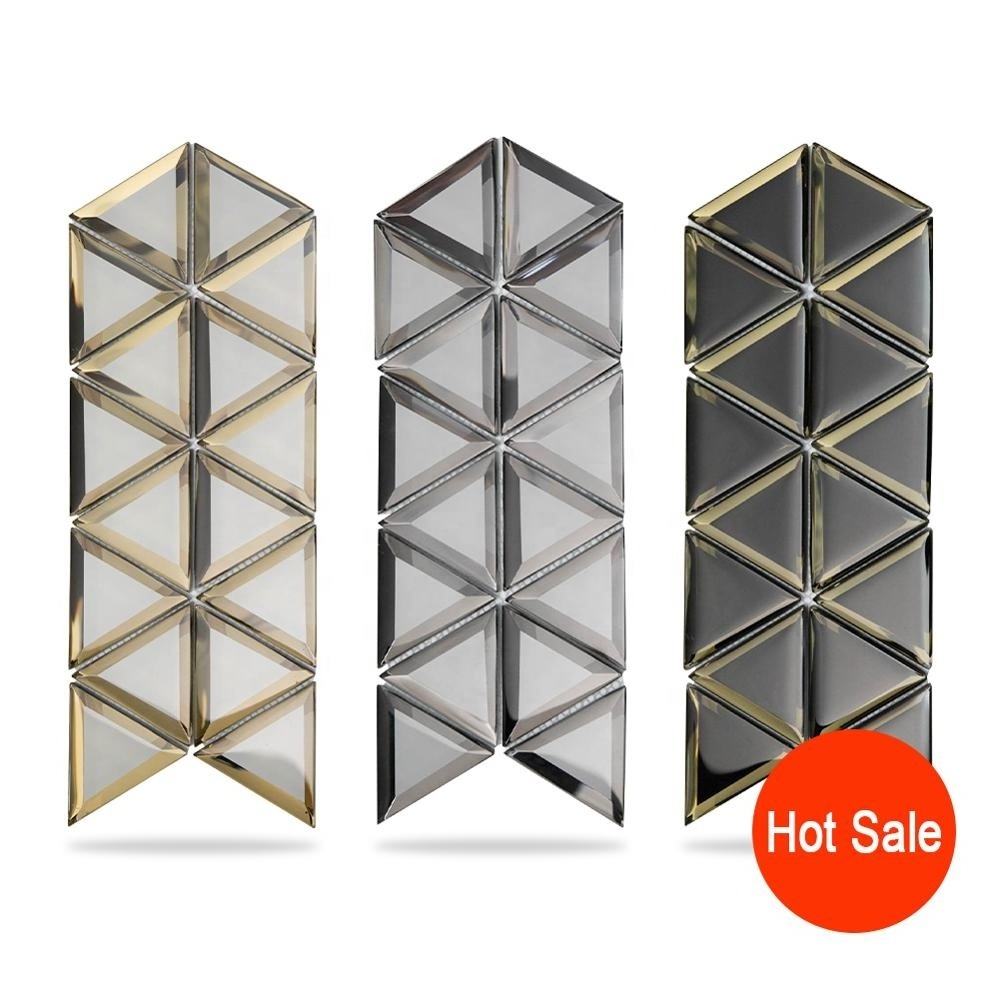 Schomex Sliver Irregular Beveled Glass Mosaic Tiles Sticker 3d Peel And Stick Backsplash Mosaic Wall Tile