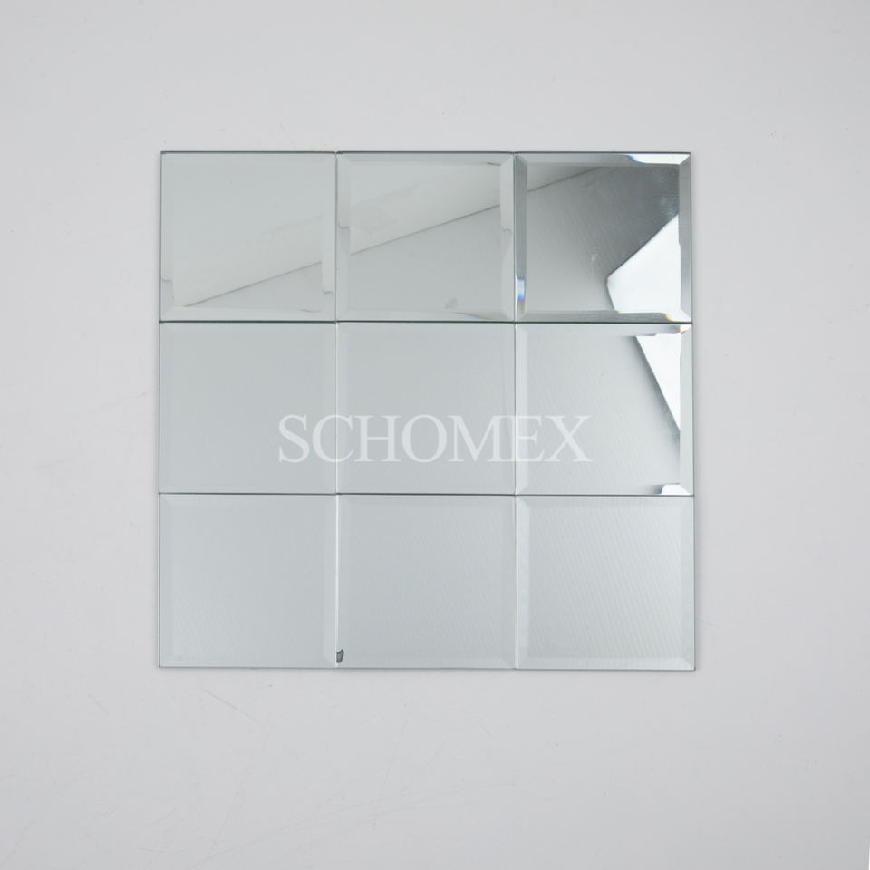 Schomex Wholesale Triangle Square Strip Mirror Glass Mosaic Tiles For Backsplash Bathroom Wall