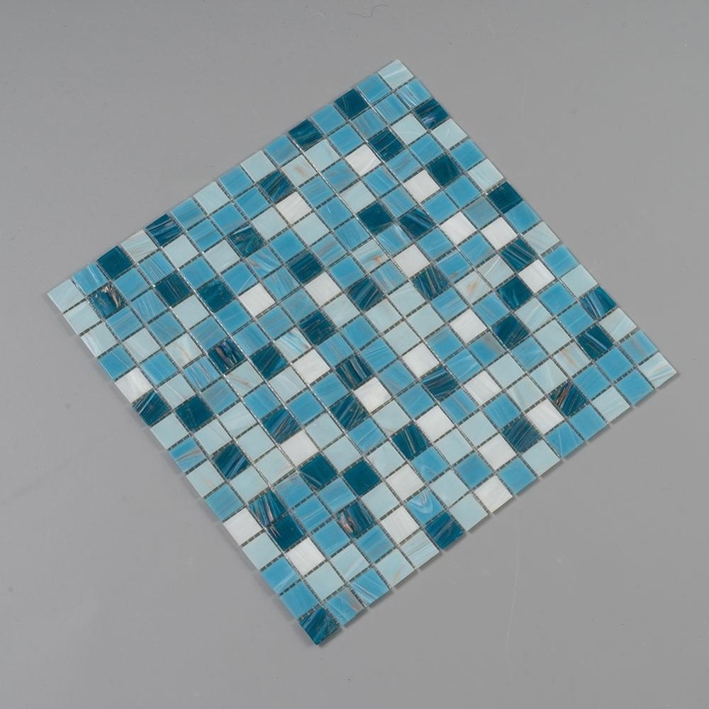 Schomex Blue Square Pool Glass Mosaic Backsplash  Kitchen Tiles Mosaic