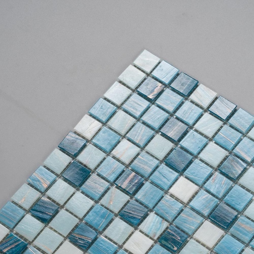 Schomex Blue Square Pool Glass Mosaic Backsplash  Kitchen Tiles Mosaic