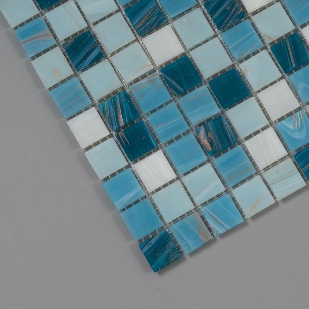 Schomex Blue Square Pool Glass Mosaic Backsplash  Kitchen Tiles Mosaic