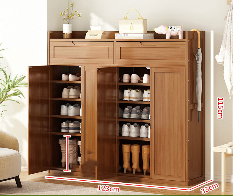 2024 Hot new indoor home entry shoe cabinet household large capacity shoe rack solid wood storage storage cabinet