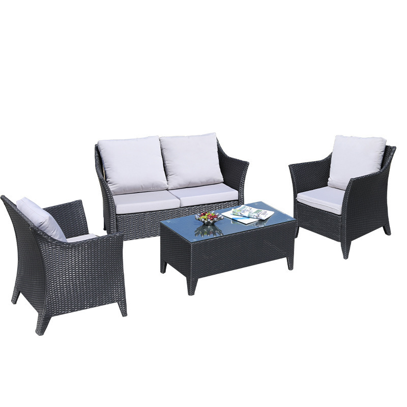 Hot sell Outdoor Sofa Patio Furniture Balcony Rattan Chair Sofa Set Open Air Double PE Rattan Sofa outdoor furniture