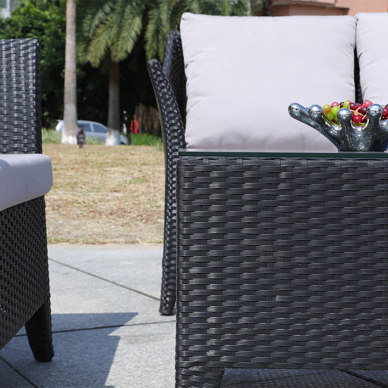 Hot sell Outdoor Sofa Patio Furniture Balcony Rattan Chair Sofa Set Open Air Double PE Rattan Sofa outdoor furniture