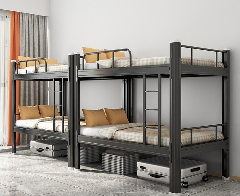 2024 hot Single bunk bed iron bunk frame staff dormitory bunk beds student flat high low iron beds