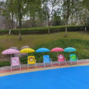 Factory direct children's folding cartoon beach chair with umbrella small chair outdoor leisure chairs and stools