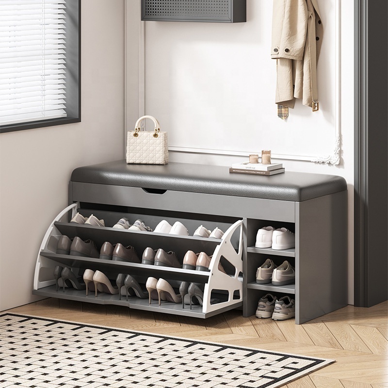 Modern Multilayer Plastic Shoe Cabinet Sitting Stool Indoor Household New Doorway Tipping Bucket Storage Change Shoes Rack