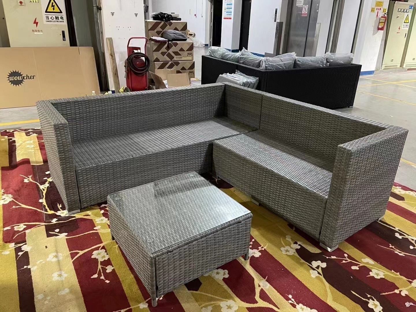 Hot selling PE rattan chair detachable packing rattan table and chair sofa combination five-seater outdoor furniture wholesale