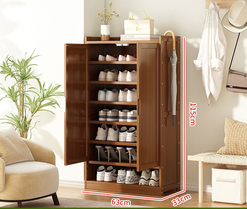 2024 Hot new indoor home entry shoe cabinet household large capacity shoe rack solid wood storage storage cabinet