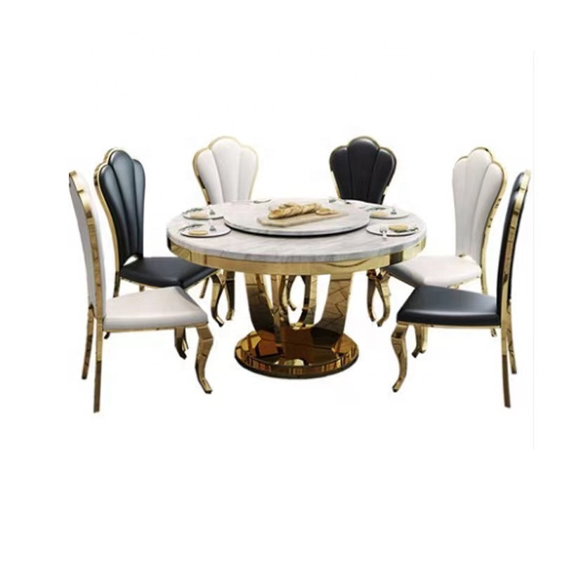 Scandinavian light luxury marble dining table and chair combination set modern simple table and chairs dining table hotel