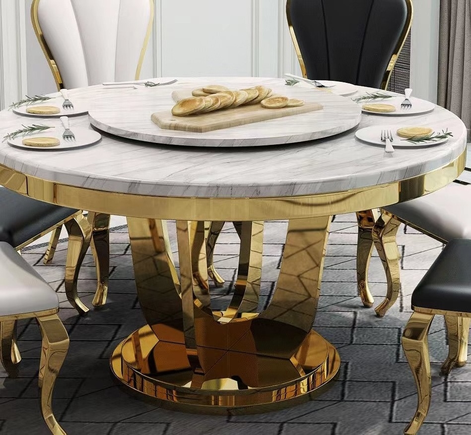 Scandinavian light luxury marble dining table and chair combination set modern simple table and chairs dining table hotel