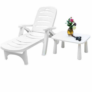 Wholesale plastic beach chair lounge chair for swimming pool hotel villa courtyard scenic spot outdoor folding chair