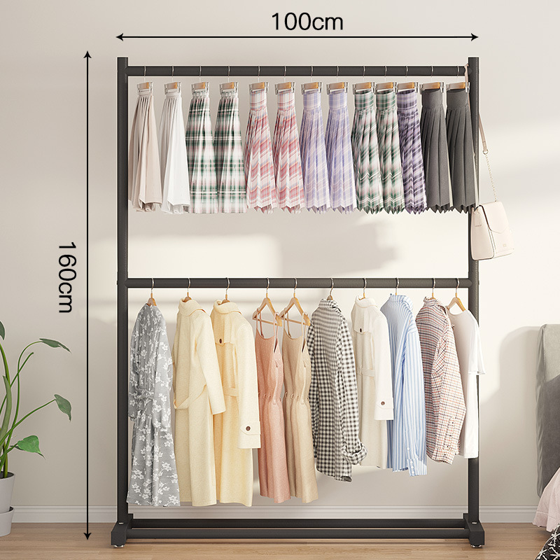 2024 Hot sale high quality cream wind double bedroom drying rack floor household clothes rack simple coat racks