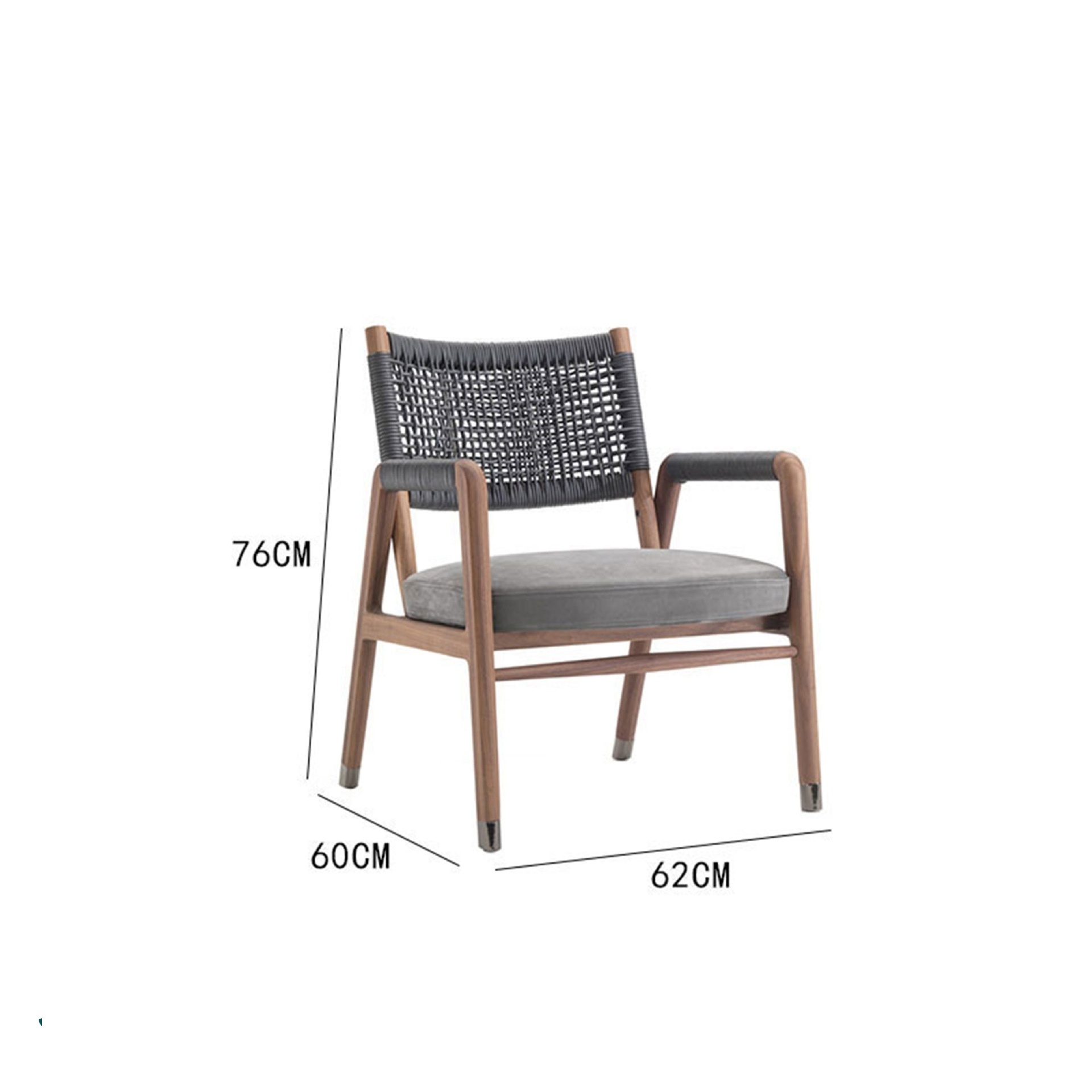 2024 Outdoor Sofa Rattan Outdoor Patio Leisure Rattan Chair Balcony Garden Designer Solid Teak Chairs Set of 3