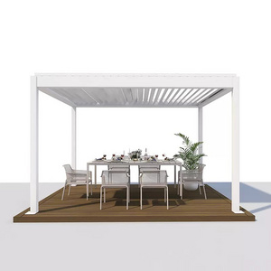 Customized Aluminum Bioclimatic Outdoor Pergolas Powder Coated Garden Pergola Pavilion and Villa Furniture Set