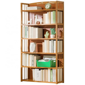 Solid Wood Short Bookcase for Kindergarten Children's Household Simple Storage Cabinet with Lattice Floor Bookshelf