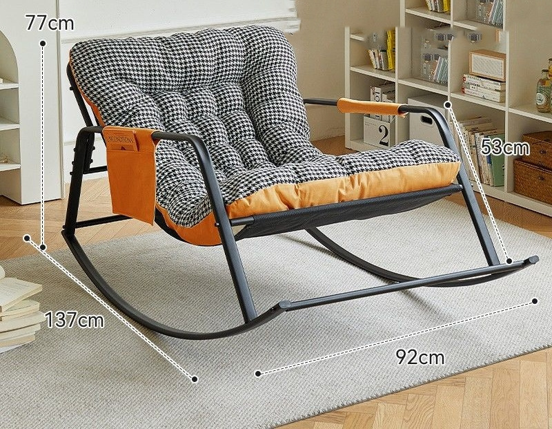 Hot Rocking chair chaise lounge lazy balcony home thickening table cushion leisure can lie back chair double beach rocking chair