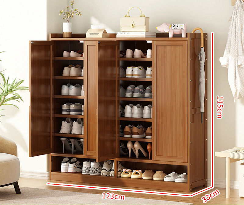 2024 Hot new indoor home entry shoe cabinet household large capacity shoe rack solid wood storage storage cabinet