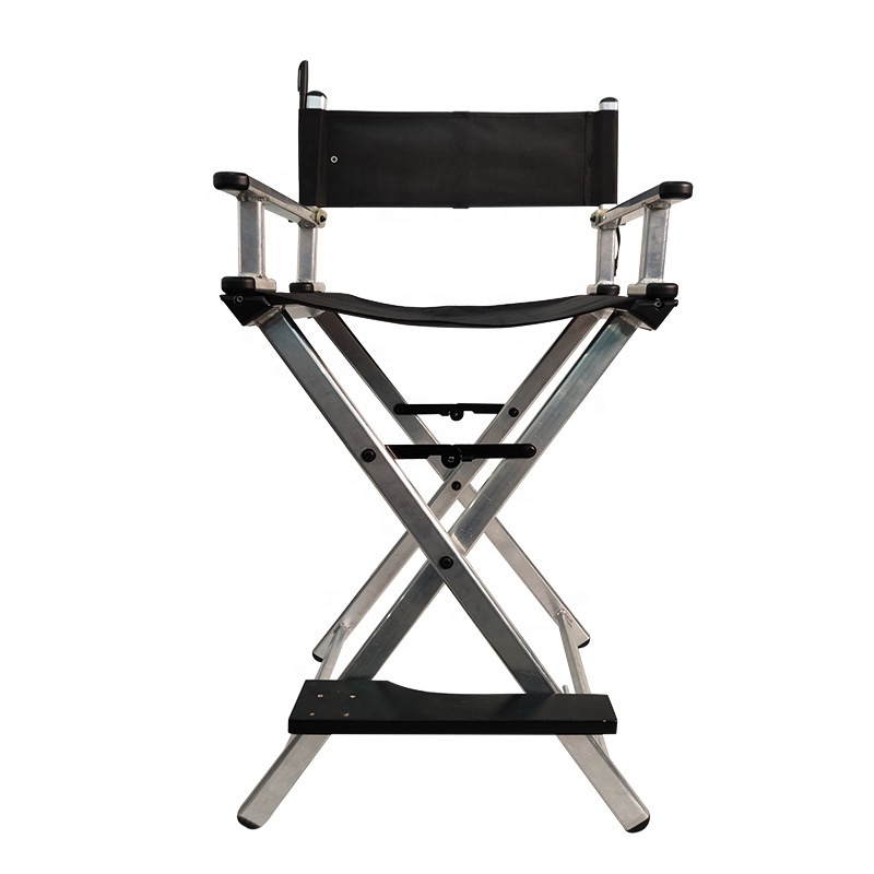 2023 outdoor portable makeup folding chair aluminum alloy studio makeup chair Oxford cloth high-foot director chair wholesale