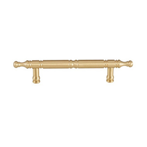 Brass handle Solid brass wardrobe door drawer handle simple light luxury cabinet gold single and double hole handle