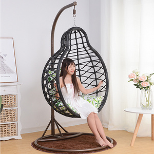 Black thick rattan bird's nest autumn swing outdoor swing hanging chair household basket rattan chair