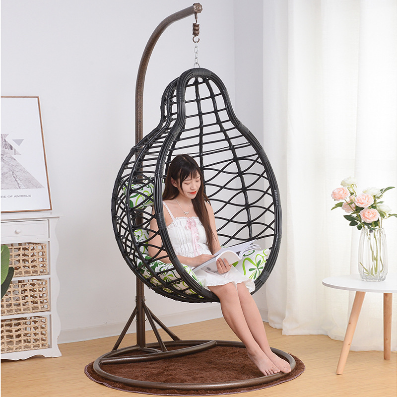 Black thick rattan bird's nest autumn swing outdoor swing hanging chair household basket rattan chair