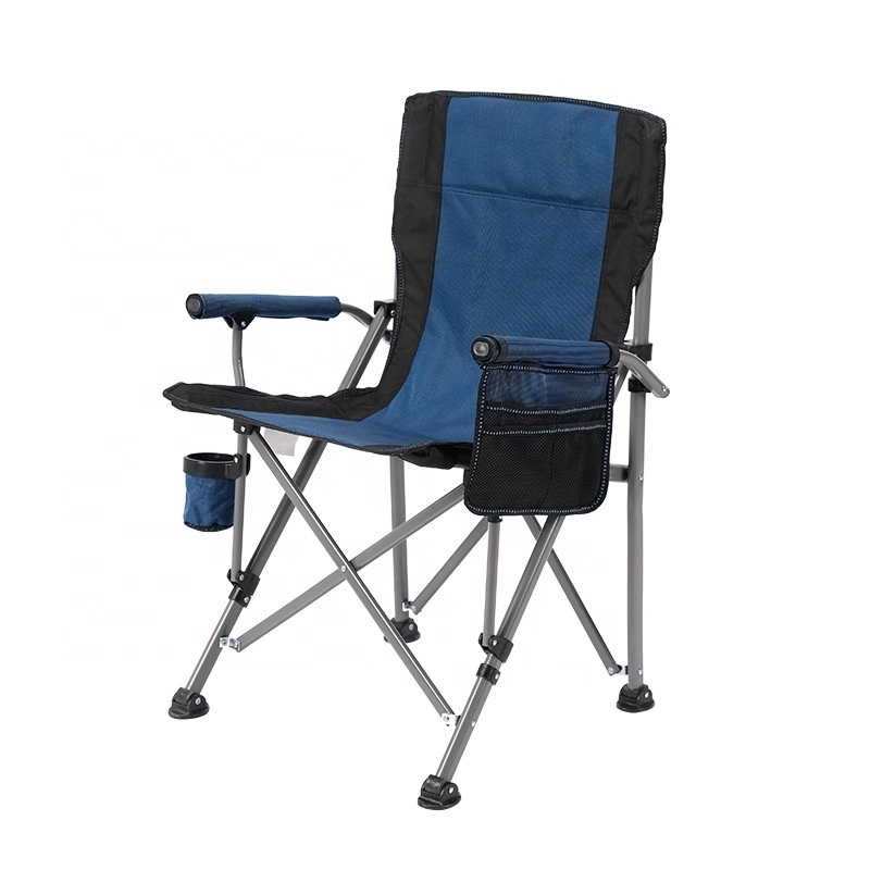 Outdoor folding chair beach fishing armchair backrest camping can sit or lie down lazy people portable leisure high back chair