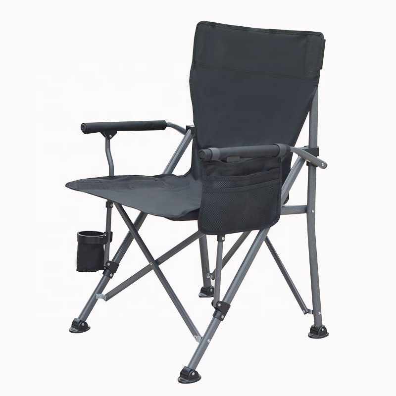 Outdoor folding chair beach fishing armchair backrest camping can sit or lie down lazy people portable leisure high back chair