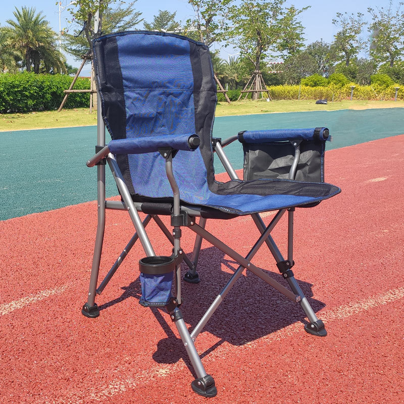 Outdoor folding chair armrest portable large camping chair director seat lightweight leisure beach fishing folding chair