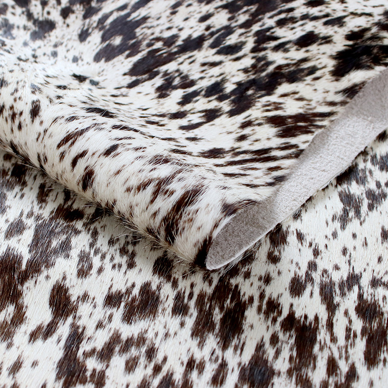 Custom made real cow skin animal leather brown and white cow hide fur