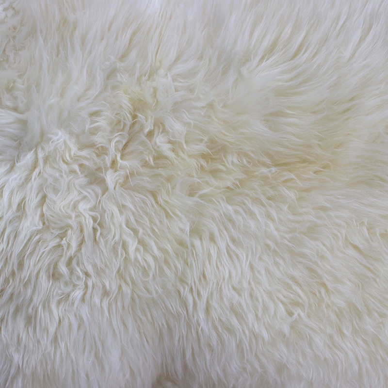 Top quality Natural Animal Fur, Long Curly Fur Mongolian Sheep Skin Leather, White Soft Shearling Sheepskin Fur