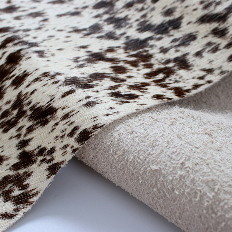 Custom made real cow skin animal leather brown and white cow hide fur