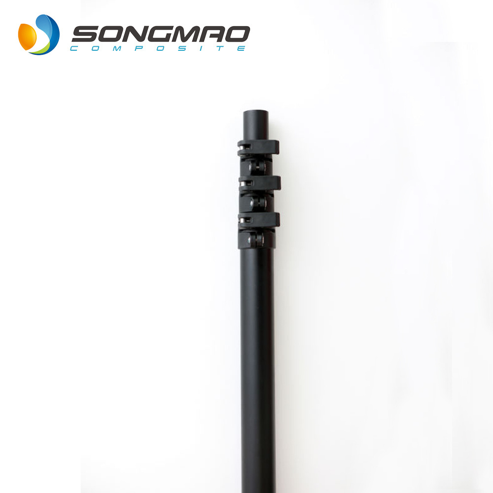 High Strength Locking Telescopic Tube Carbon Fiber Tube 1mm/1.5mm/2mm/2.5mm/3mm/or Custom for Window Cleaning 0.25%max SONGMAO