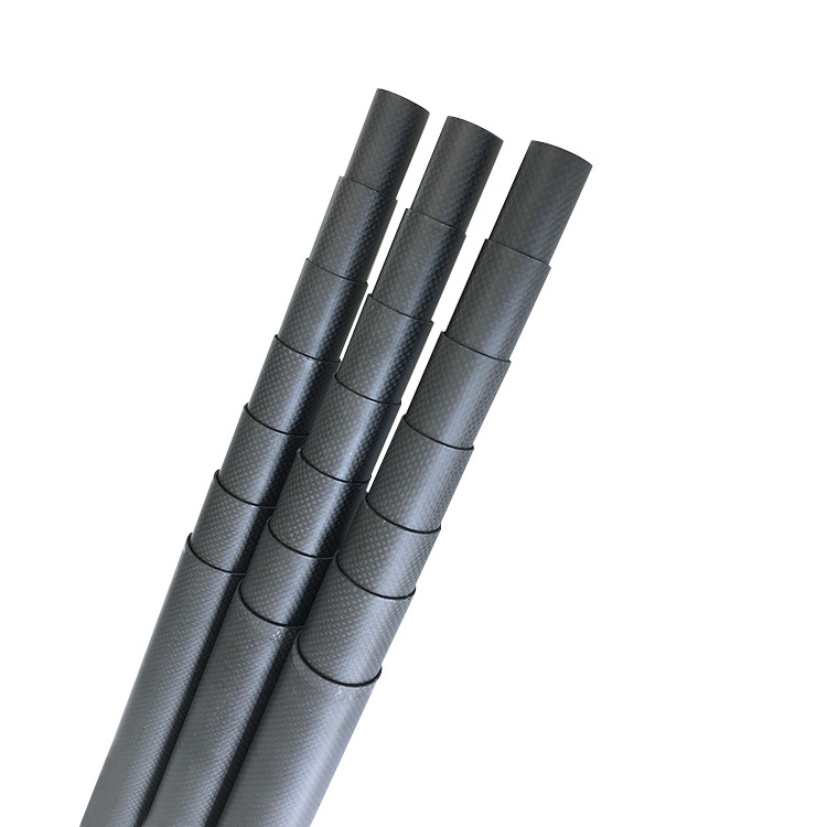 Factory custom 25ft 45 feet 60ft 10m telescoping pole high strength carbon fiber telescopic pole