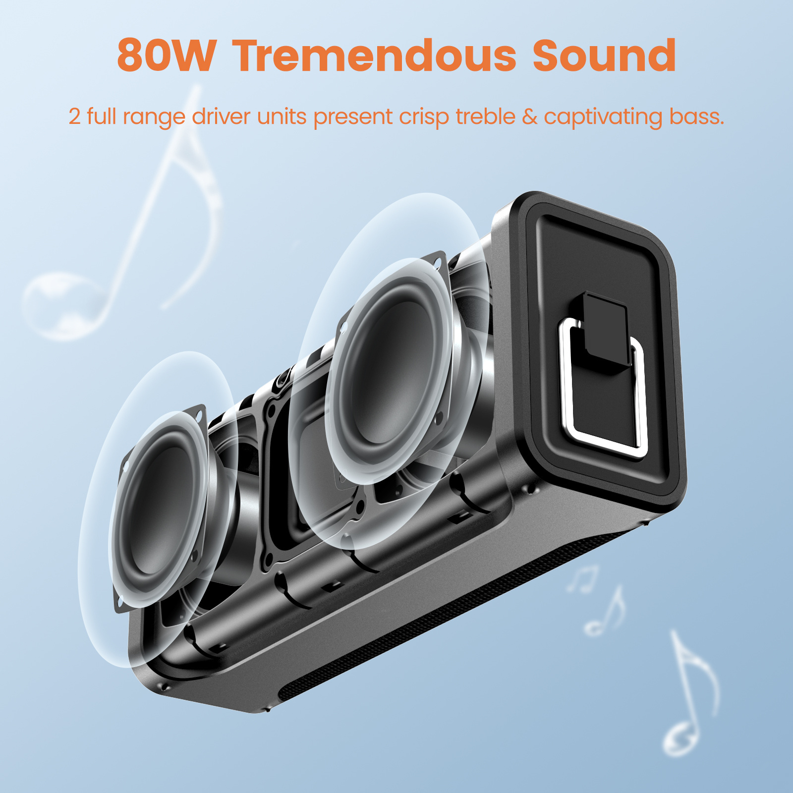 Sounarc M1 80W Stereo Sound Portable Party RGB Wireless Audio Dual Microphone Bluetooth Karaoke Speaker for home and party Sing