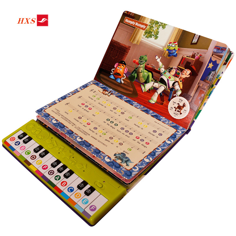 OEM Music 23 buttons Piano Sound Book Kids Printing for Children Learning or Playing the Piano with Funny Book Covering