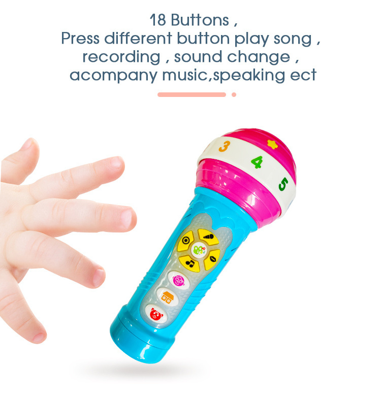 Factory Custom Sound Change Recording Toy Handheld Music Microphone Toy For Kids