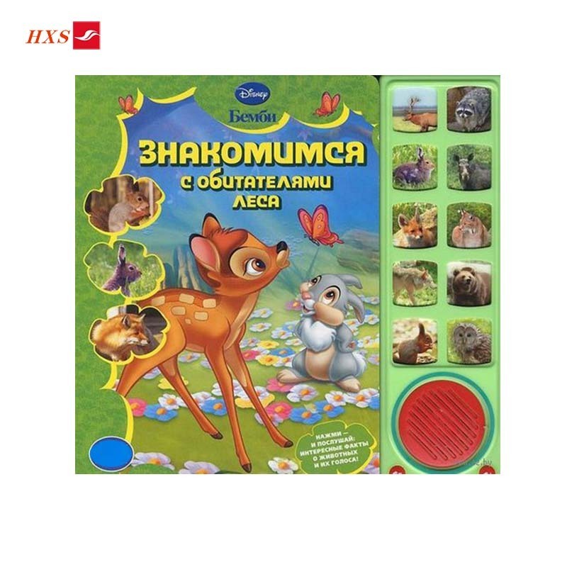 Factory Voice Recording Children Animal Sound book with Push Buttons Story Book  For Kids Learning Audio Books