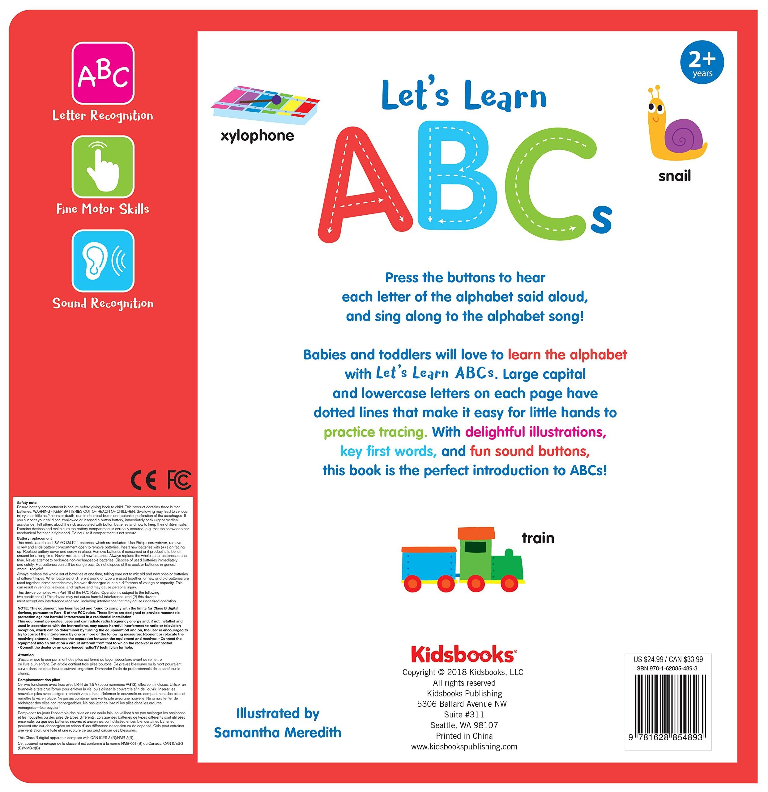 ABC & 123 Learning Children Push Button Sound Book Interactive Talking Audio Book