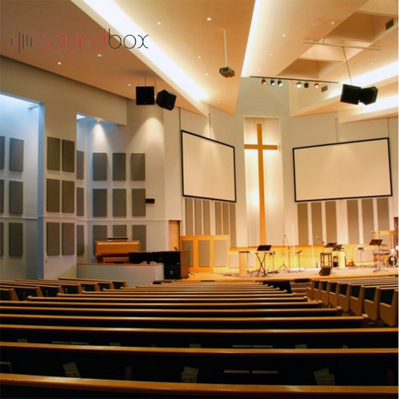 church Art Acustic Absorber Board 3d Wall Felt, Soundproof Decorative Pet Polyester Fiber Acoustic Panels For Office/