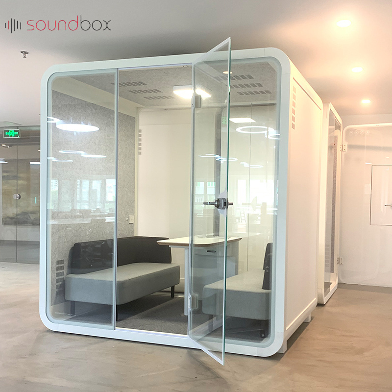 Hot sale office furniture meeting acoustic soundproof, phone booth privacy pod transparent home office pods/