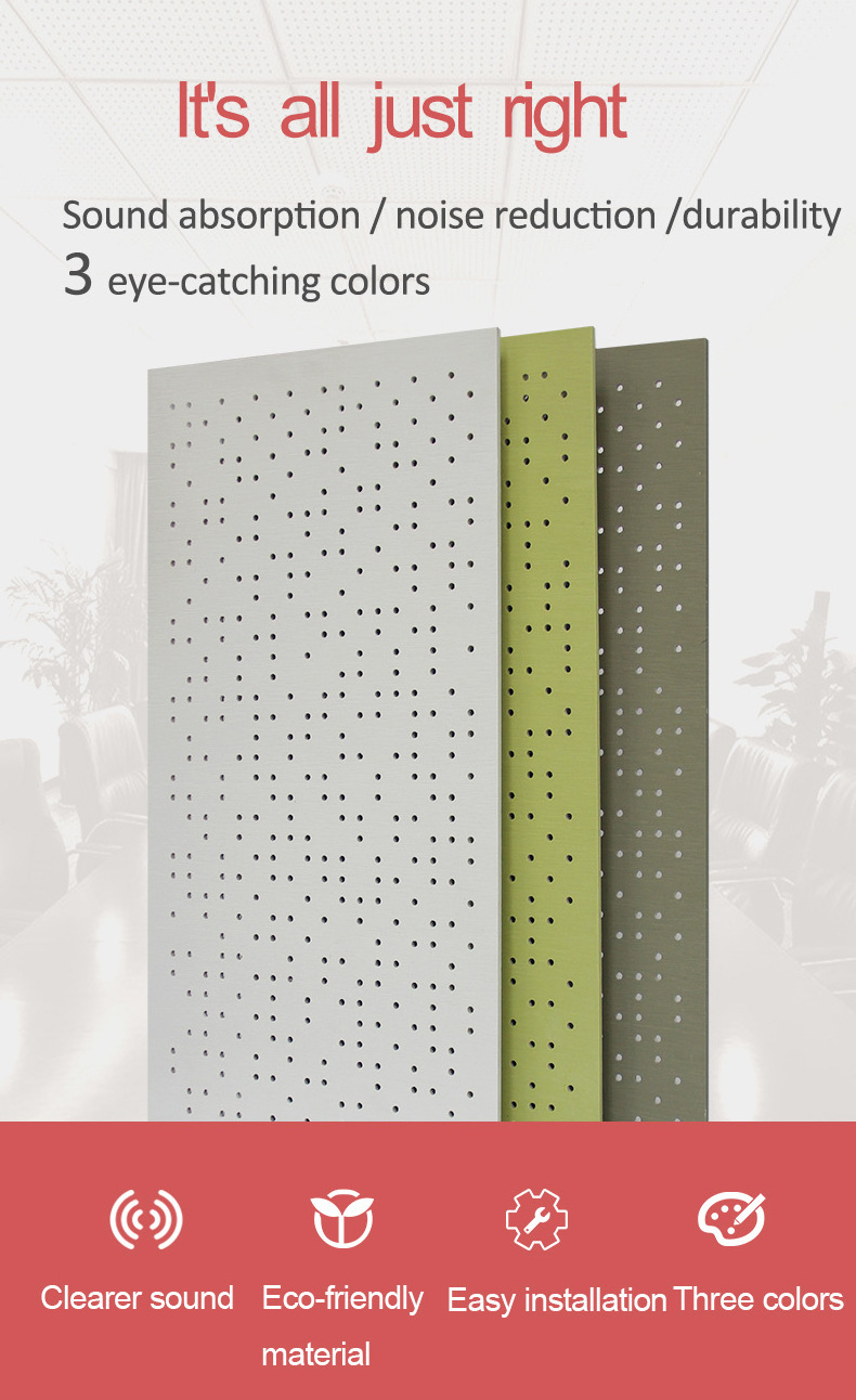 High-quality Sound Absorption Grooved Acoustic Panel 16mm Large Sound Absorbing Hole Perforated Acoustic Wall Panels