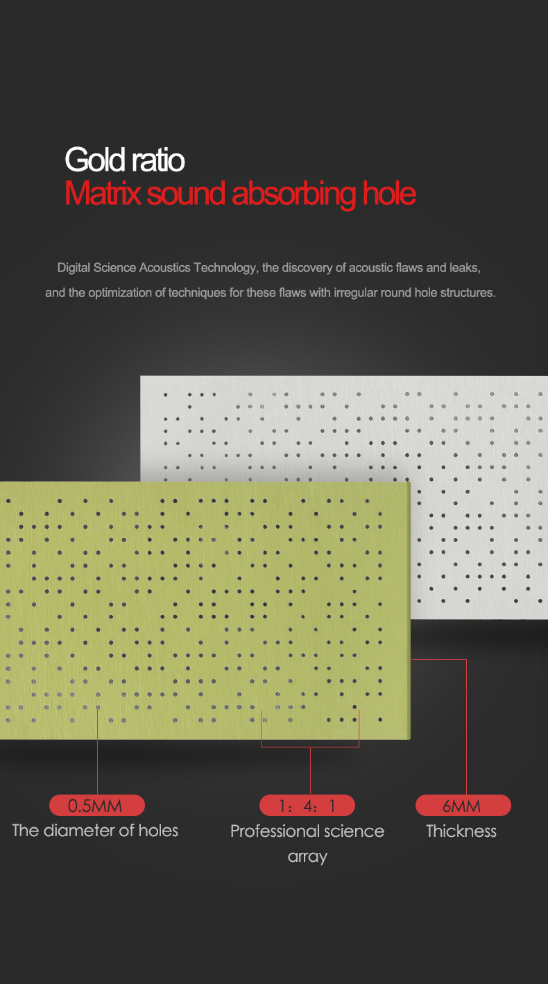 High-quality Sound Absorption Grooved Acoustic Panel 16mm Large Sound Absorbing Hole Perforated Acoustic Wall Panels