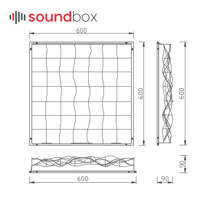 Acoustical Diffuser Wall Panel with LED for Recording Studio Equipment Home Cinema Diffusion Panel 3D Acoustic Panels